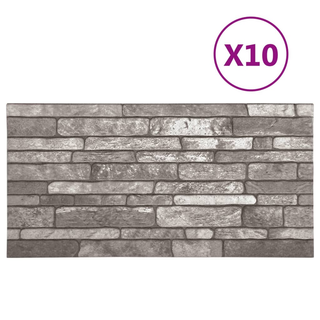 vidaXL 10 db EPS 3D fali panel sötétszürke tégla dizájnnal