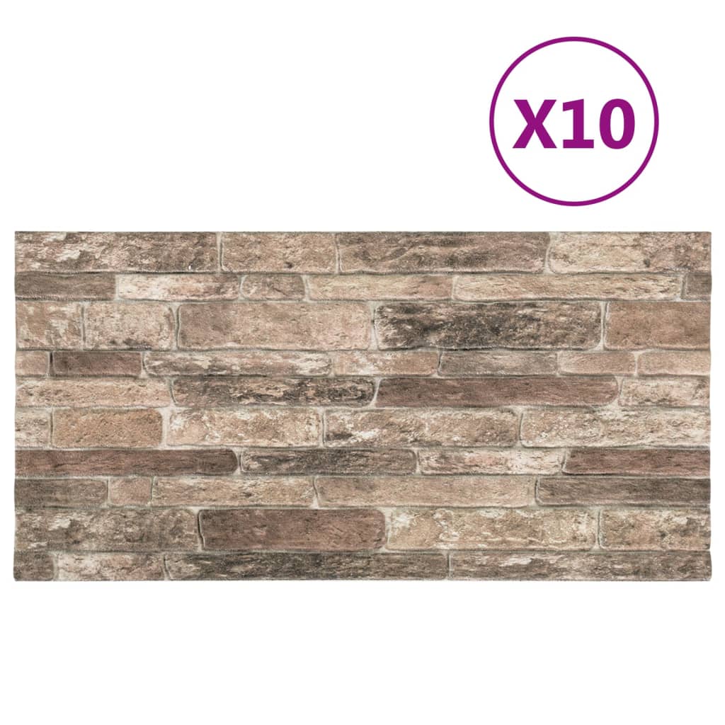 

vidaXL 10 st Wandpanelen 3D meerkleurige baksteen EPS