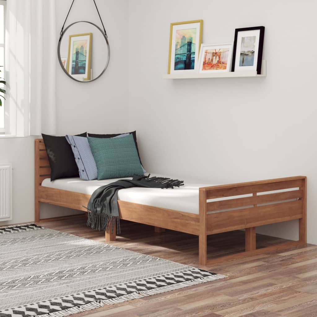 Rám postele masivní teakové dřevo 100 x 200 cm