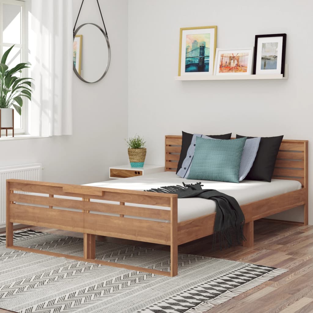 Rám postele masivní teakové dřevo 140 x 200 cm