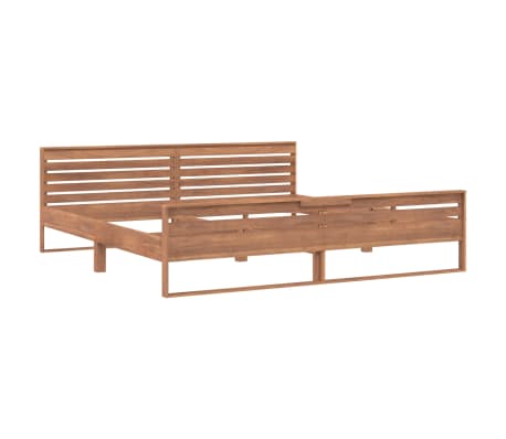 vidaXL Sängram massiv teak 200x200 cm