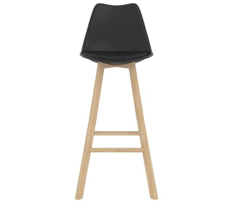 vidaXL Barové stoličky 4 ks černé PP a masivní bukové dřevo