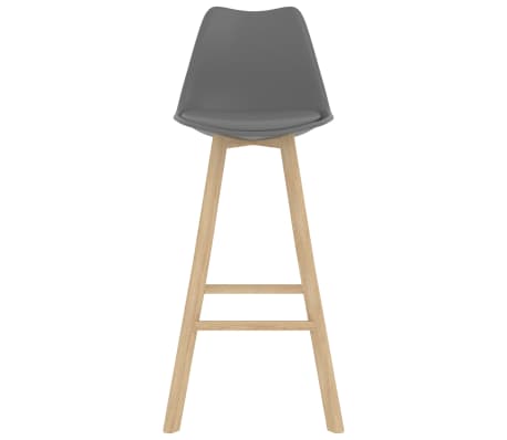 vidaXL Baro taburetės, 4vnt., pilkos spalvos, PP ir bukmedžio masyvas