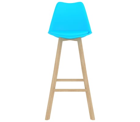 vidaXL Baro taburetės, 4vnt., mėlynos spalvos, PP ir bukmedžio masyvas