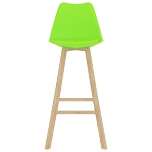 vidaXL Baro taburetės, 4vnt., žalios spalvos, PP ir bukmedžio masyvas