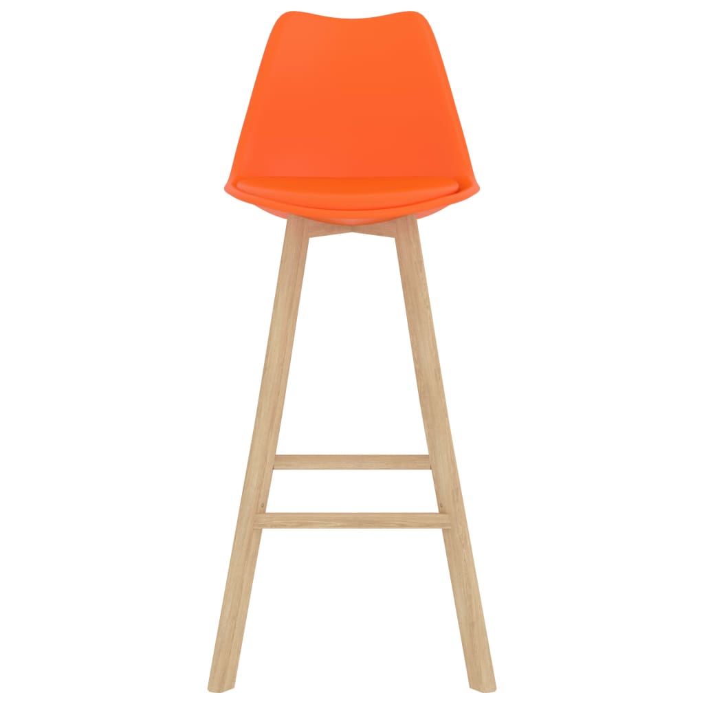 

vidaXL Barkrukken 4 st PP en massief beukenhout oranje