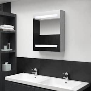 LED koupelnová skříňka se zrcadlem betonově šedá 50x14x60 cm - obrázek 1