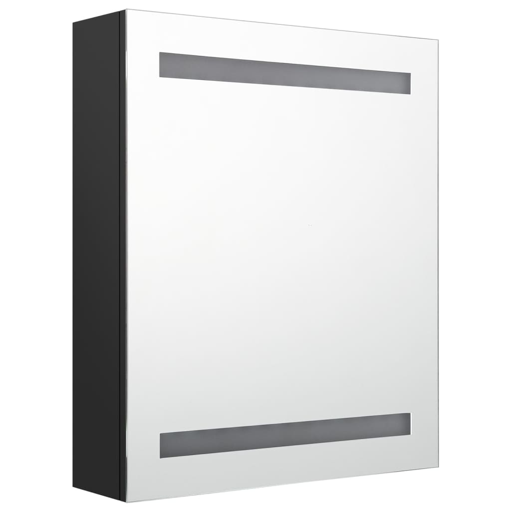 vidaXL Dulap de baie cu oglindă și LED, negru, 50x14x60 cm