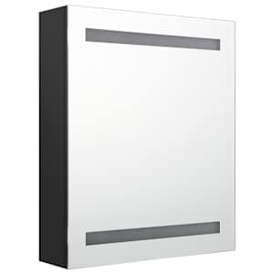 LED koupelnová skříňka se zrcadlem černá 50 x 14 x 60 cm - obrázek 3