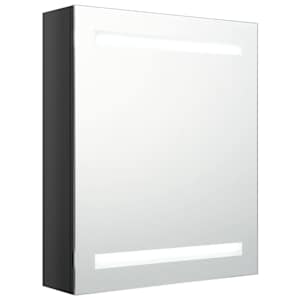 vidaXL LED vannitoa peegelkapp, s&auml;ravmust, 50 x 14 x 60 cm