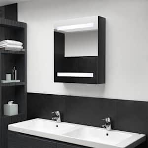 LED koupelnová skříňka se zrcadlem zářivě černá 50 x 14 x 60 cm - obrázek 1