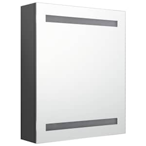 LED koupelnová skříňka se zrcadlem šedá 50 x 14 x 60 cm - obrázek 3