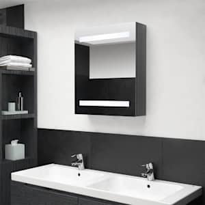 LED koupelnová skříňka se zrcadlem zářivě šedá 50 x 14 x 60 cm - obrázek 1