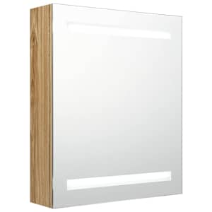 LED koupelnová skříňka se zrcadlem dub 50 x 14 x 60 cm - obrázek 2