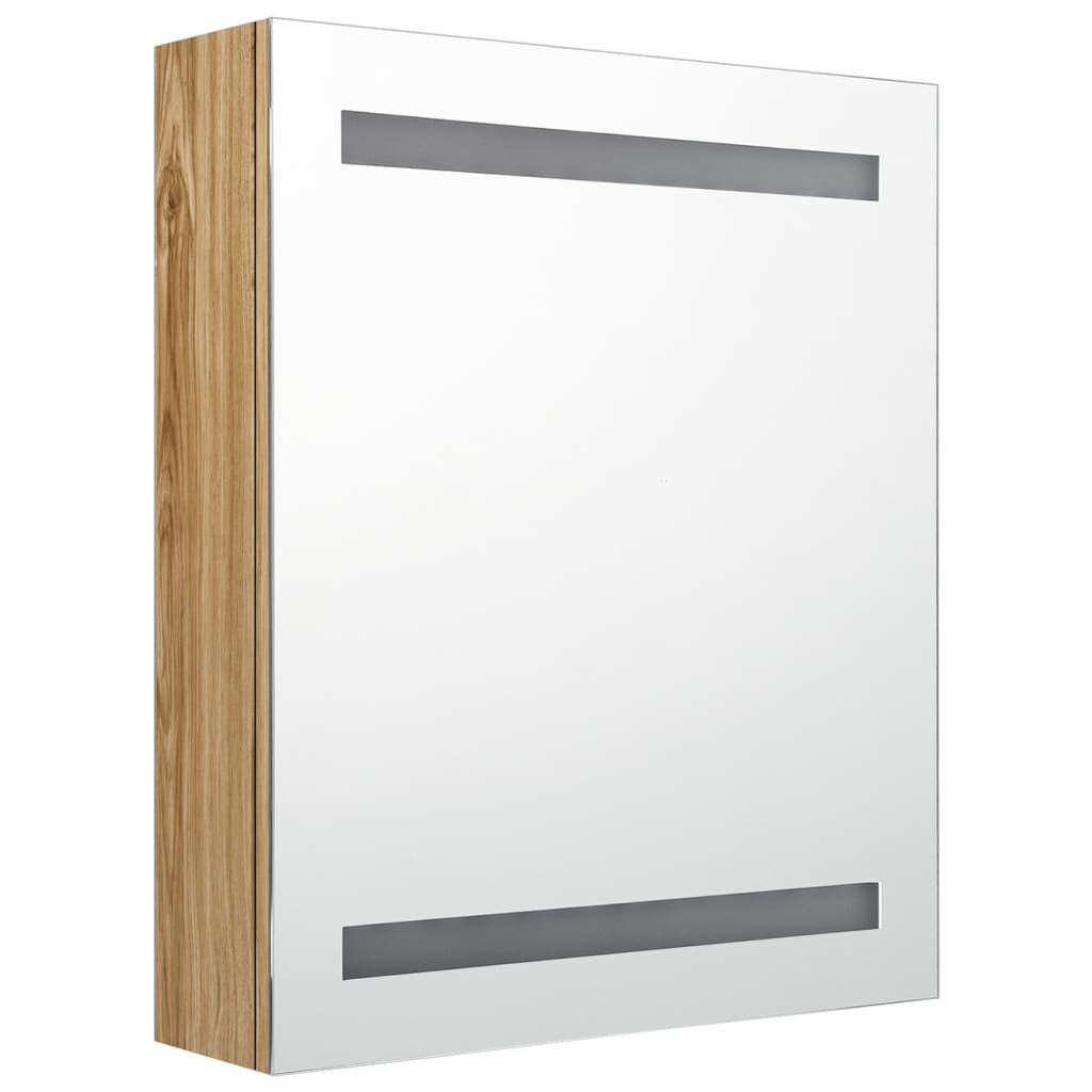 vidaXL Armoire de salle de bain à miroir LED chêne 50x14x60 cm