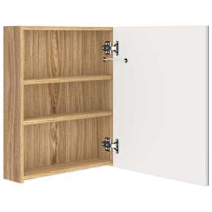 LED koupelnová skříňka se zrcadlem bílá a dub 50 x 14 x 60 cm - obrázek 5