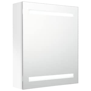 vidaXL LED vannitoa peegelkapp, l&auml;ikega valge, 50x14x60 cm