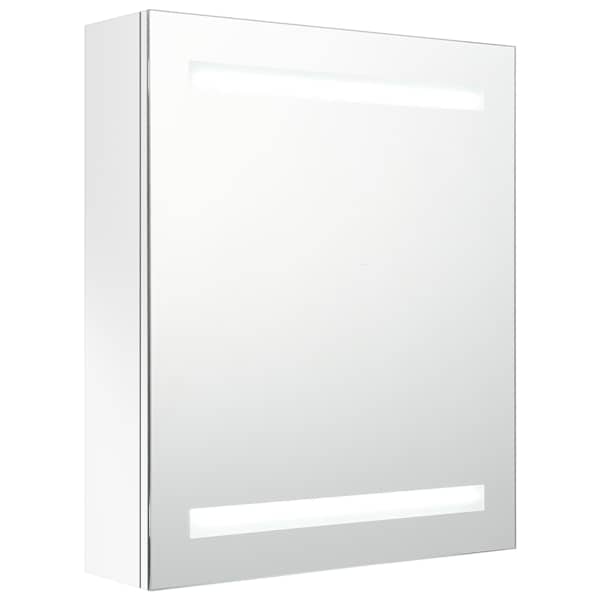 vidaXL LED vannitoa peegelkapp, l&auml;ikega valge, 50x14x60 cm