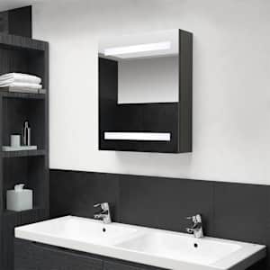 LED koupelnová skříňka se zrcadlem antracitová 50 x 14 x 60 cm - obrázek 1