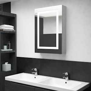LED koupelnová skříňka se zrcadlem betonově šedá 50x13x70 cm - obrázek 1