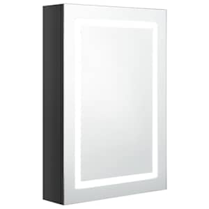 vidaXL LED vannitoa peegelkapp, s&auml;ravvmust, 50 x 13 x 70 cm