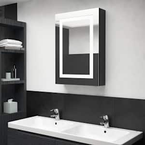 LED koupelnová skříňka se zrcadlem zářivě černá 50 x 13 x 70 cm