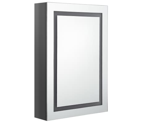 vidaXL Καθρέφτης Μπάνιου με Ντουλάπι & LED Λαμπερό Γκρι 50x13x70 εκ.