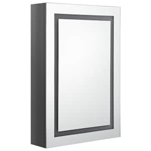 vidaXL Καθρέφτης Μπάνιου με Ντουλάπι & LED Λαμπερό Γκρι 50x13x70 εκ.