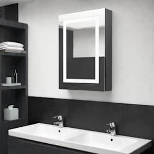 LED koupelnová skříňka se zrcadlem zářivě šedá 50 x 13 x 70 cm - obrázek 1