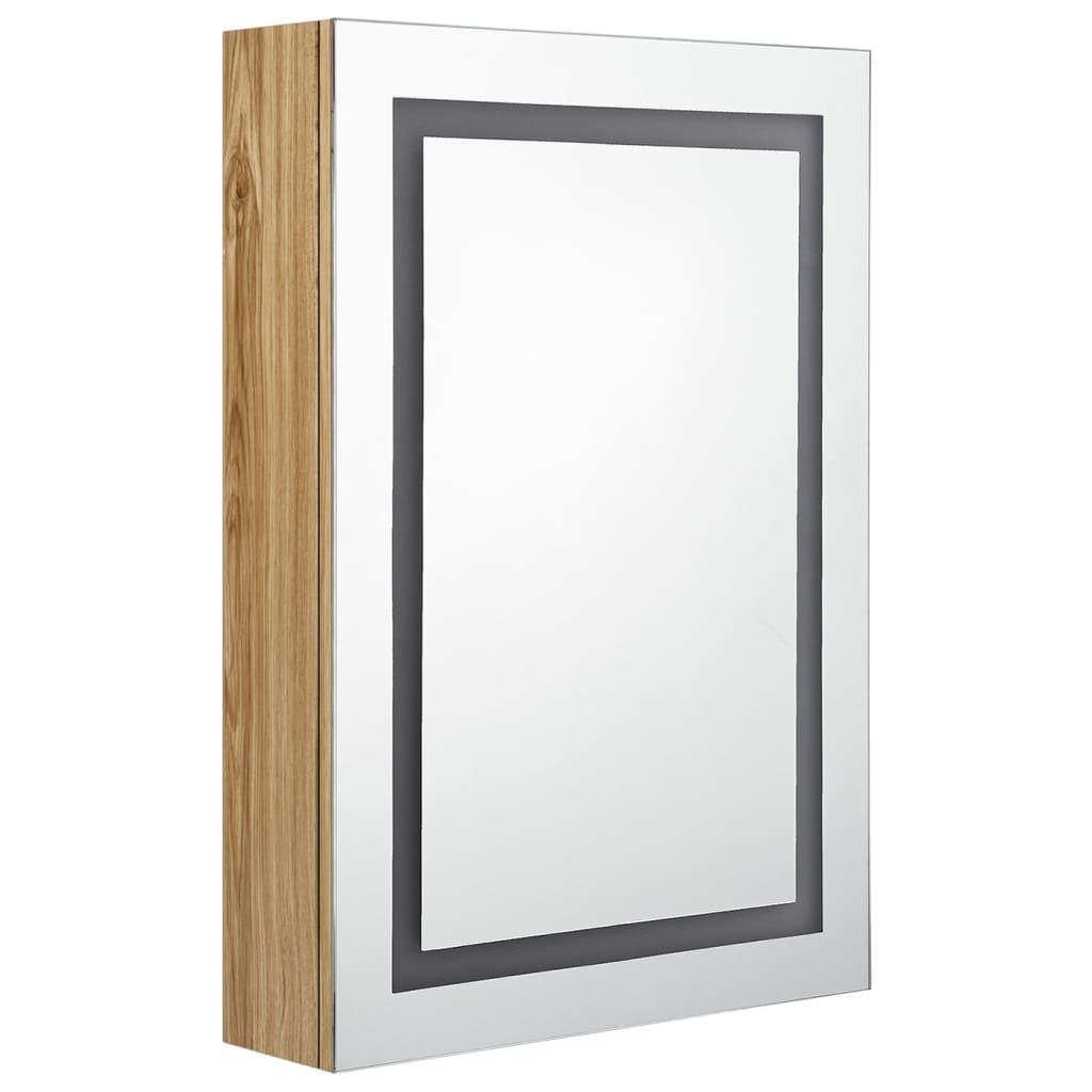 

vidaXL Badkamerkast met spiegel en LED 50x13x70 cm eikenkleurig