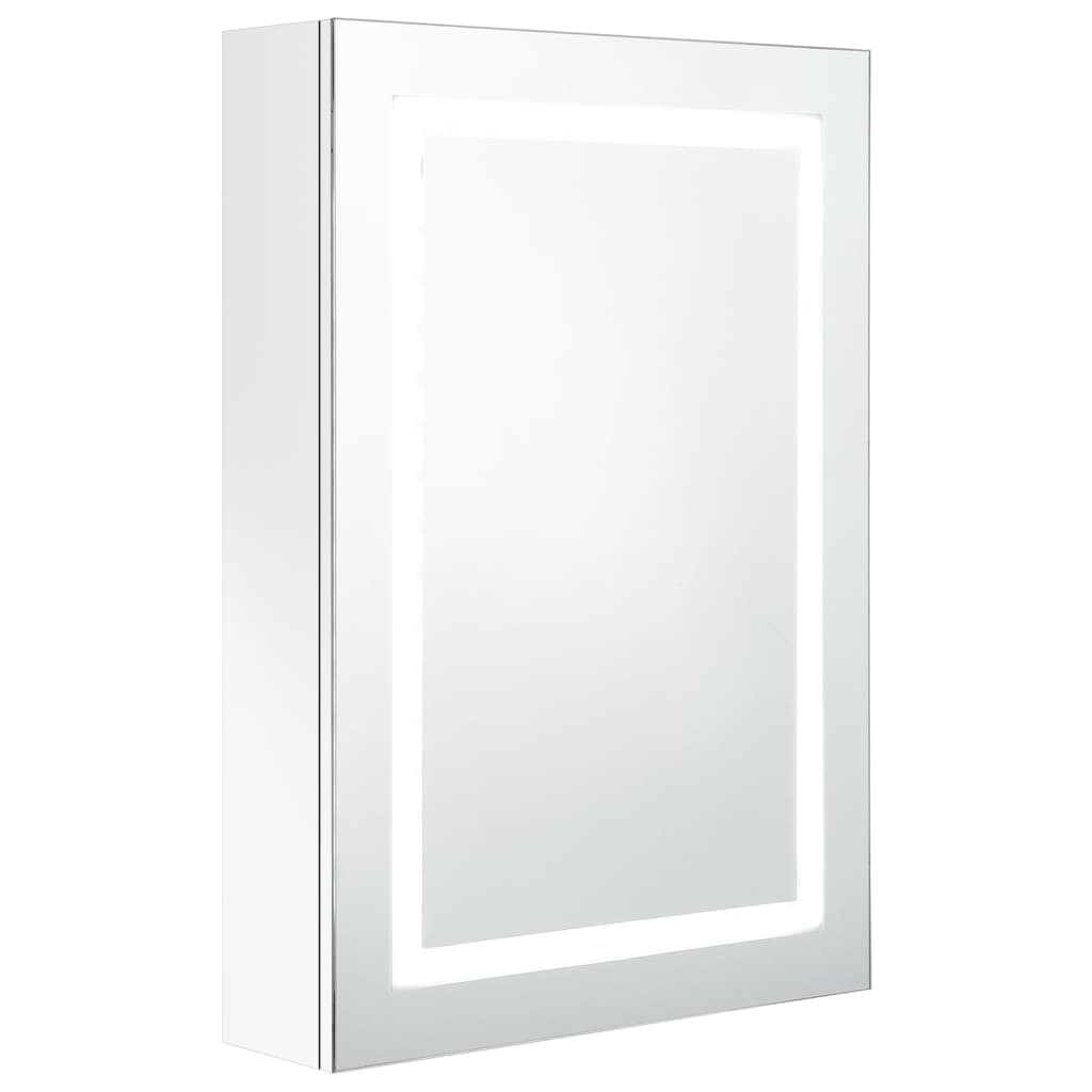 LED koupelnová zrcadlová skříňka zářivě bílá 50 x 13 x 70 cm