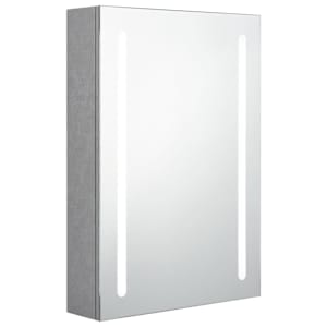 vidaXL LED vannitoa peegelkapp, betoonhall, 50 x 13 x 70 cm