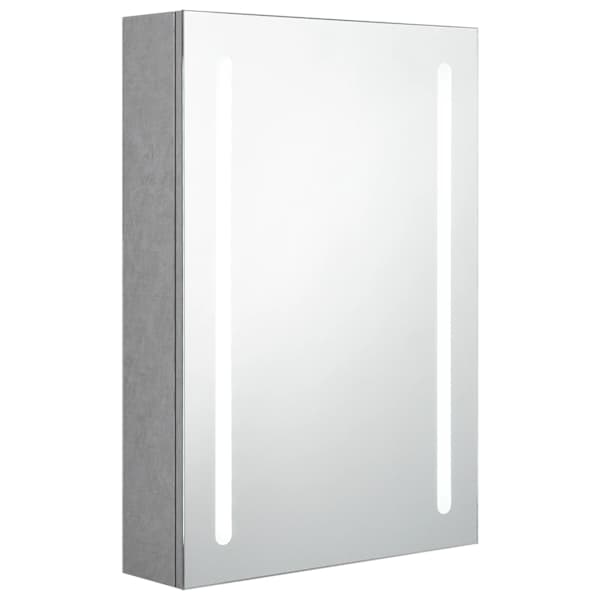 vidaXL LED vannitoa peegelkapp, betoonhall, 50 x 13 x 70 cm