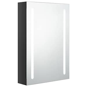 vidaXL LED vannitoa peegelkapp, s&auml;ravmust, 50 x 13 x 70 cm