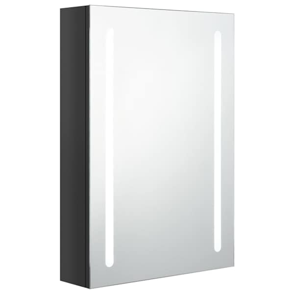 vidaXL LED vannitoa peegelkapp, s&auml;ravmust, 50 x 13 x 70 cm