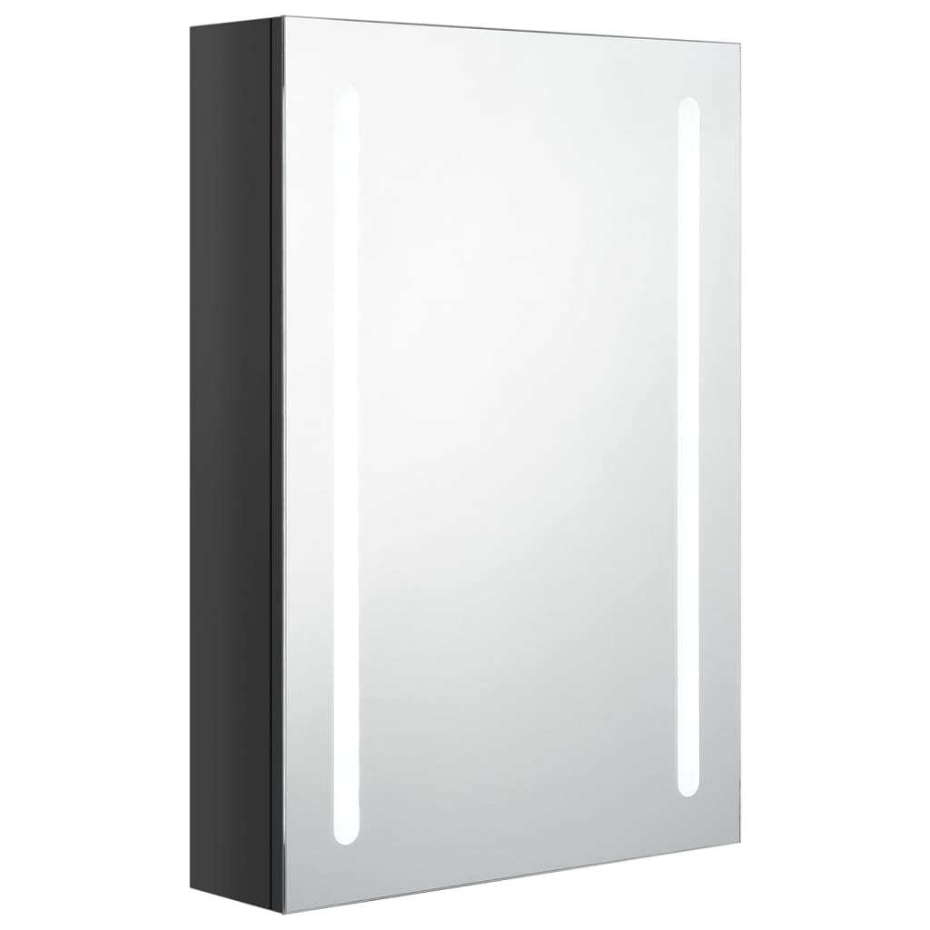 vidaXL Badkamerkast met spiegel en LED 50x13x70 cm glanzend zwart