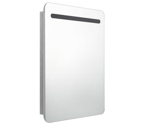 vidaXL LED-Bad-Spiegelschrank Betongrau 60x11x80 cm