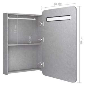 LED koupelnová skříňka se zrcadlem betonově šedá 60x11x80 cm - obrázek 7