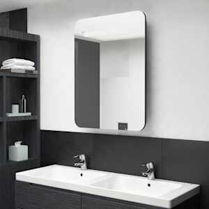 LED koupelnová skříňka se zrcadlem černá 60 x 11 x 80 cm - obrázek 1