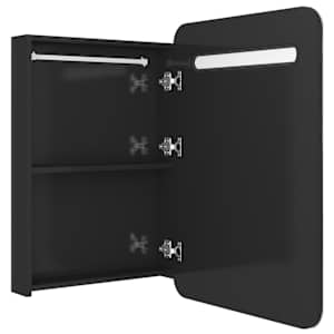 LED koupelnová skříňka se zrcadlem zářivě černá 60 x 11 x 80 cm - obrázek 5