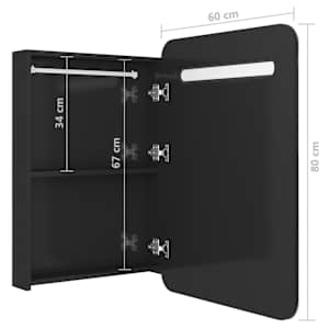 LED koupelnová skříňka se zrcadlem zářivě černá 60 x 11 x 80 cm - obrázek 7