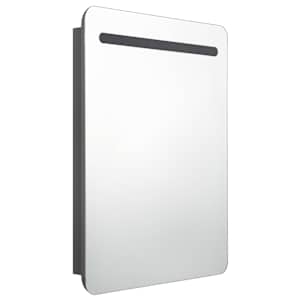 vidaXL Καθρέφτης Μπάνιου με Ντουλάπι & Φωτισμό LED Γκρι 60x11x80 εκ.