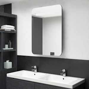 LED koupelnová skříňka se zrcadlem šedá 60 x 11 x 80 cm - obrázek 1