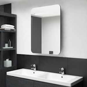 LED koupelnová skříňka se zrcadlem zářivě šedá 60 x 11 x 80 cm - obrázek 1