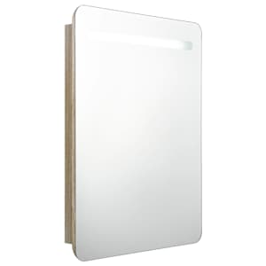 LED koupelnová skříňka se zrcadlem dub 60 x 11 x 80 cm - obrázek 2