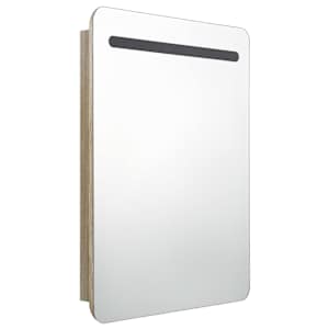 LED koupelnová skříňka se zrcadlem dub 60 x 11 x 80 cm - obrázek 3