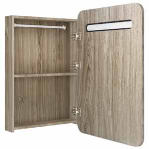 LED koupelnová skříňka se zrcadlem dub 60 x 11 x 80 cm - obrázek 5