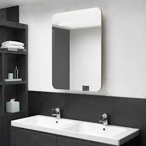 LED koupelnová skříňka se zrcadlem dub 60 x 11 x 80 cm - obrázek 1