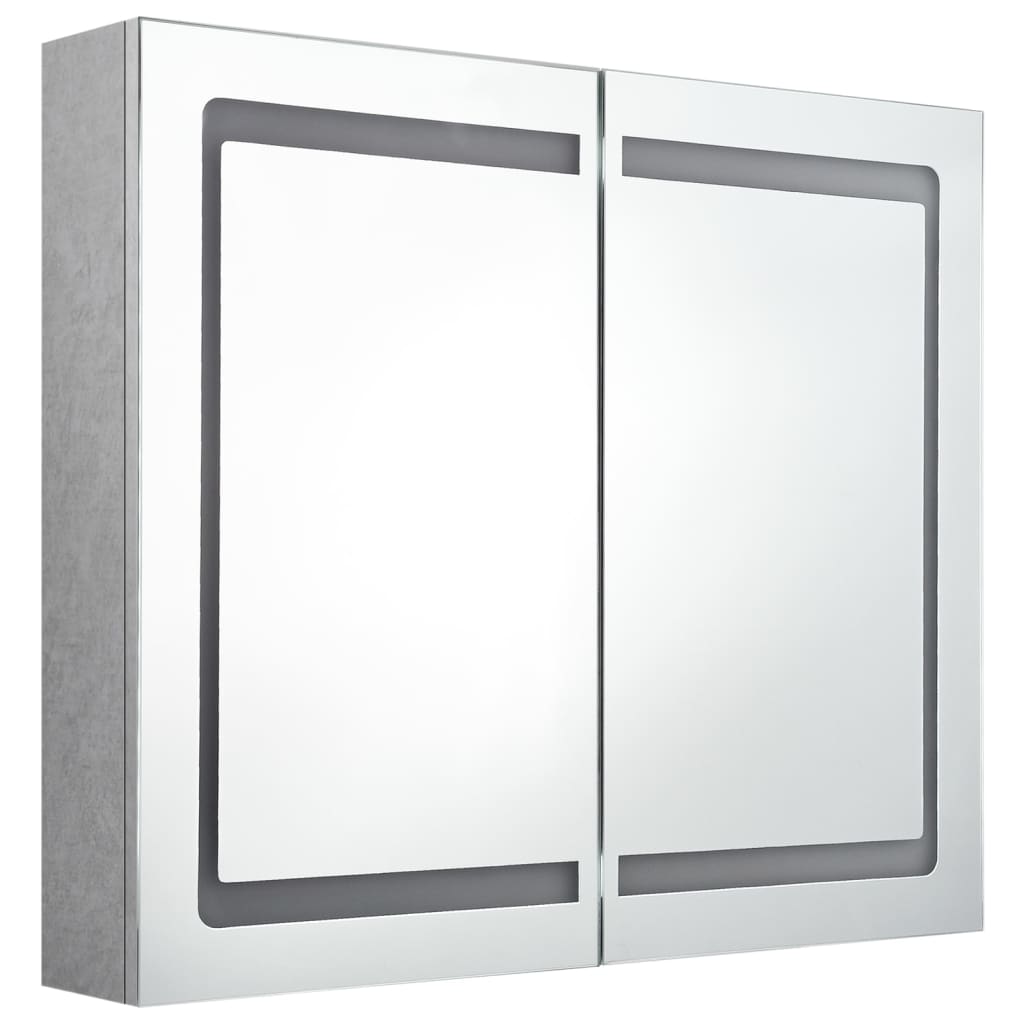 

vidaXL Badkamerkast met spiegel en LED 80x12x68 cm betongrijs