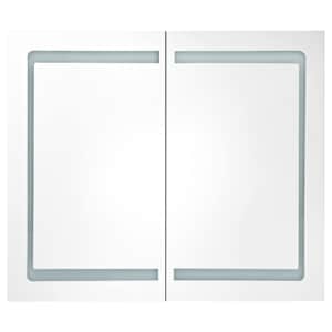 LED koupelnová skříňka se zrcadlem zářivě černá 80 x 12 x 68 cm - obrázek 4